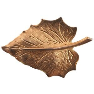 Vintage Gold Tone Leaf Brooch Pin | Nature Inspired Jewelry Accessory